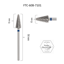 FRESA VIP NAIL TITANIO CONO REDONDEADO, 6.0 mm