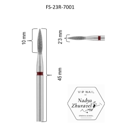 FRESA  VIP NAIL DIAMANTE FUEGO FS-RED 2.3mm