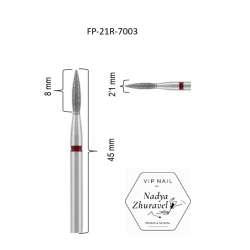 FRESA VIP NAIL DIAMANTE FUEGO CON PUNTA-RED 2.1mm