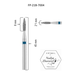 FRESA VIP NAIL DE DIAMANTE FUEGO PUNTA-BLUE 2.1mm