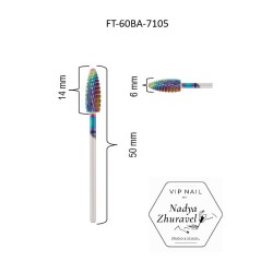 FRESA VIP NAIL TITANIO MAZORCA-ARCO IRIS  6 mm