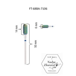 FRESA VIP NAIL TITANIO CILINDRO-ARCO IRIS  6 mm